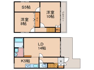 下瓦町貸家の物件間取画像